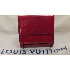 Louis Vuitton Authentic Monogram VERNIS Pomme D'amour Trifold Purse Wallet Auth